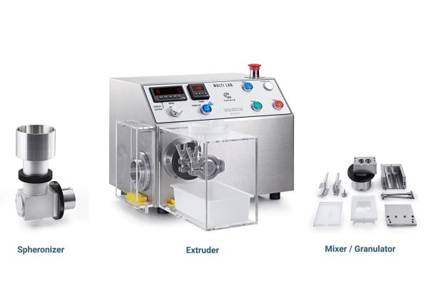 caleva multi lab mixer extruder spheronizer on a single base unit ideal for teaching and commercial formulation development lrg